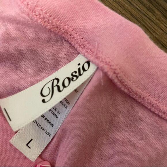 Rosio Let That Shit Go Short Sleeve Croptop Pink and Blue Size Large - Picture 6 of 10